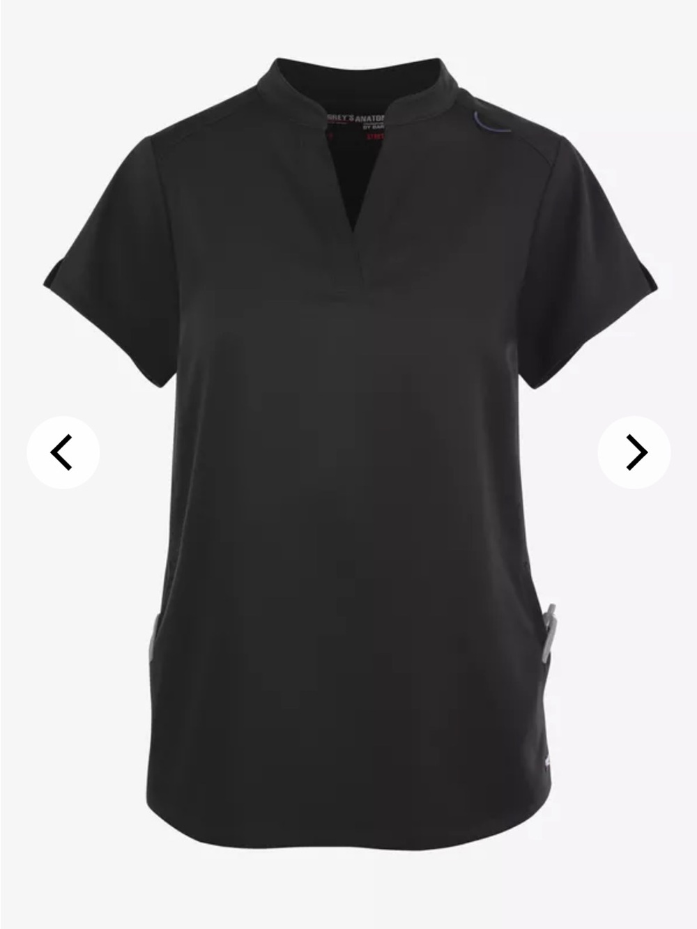 Grey's Anatomy Black Short-Sleeve V-Notch Medical Top